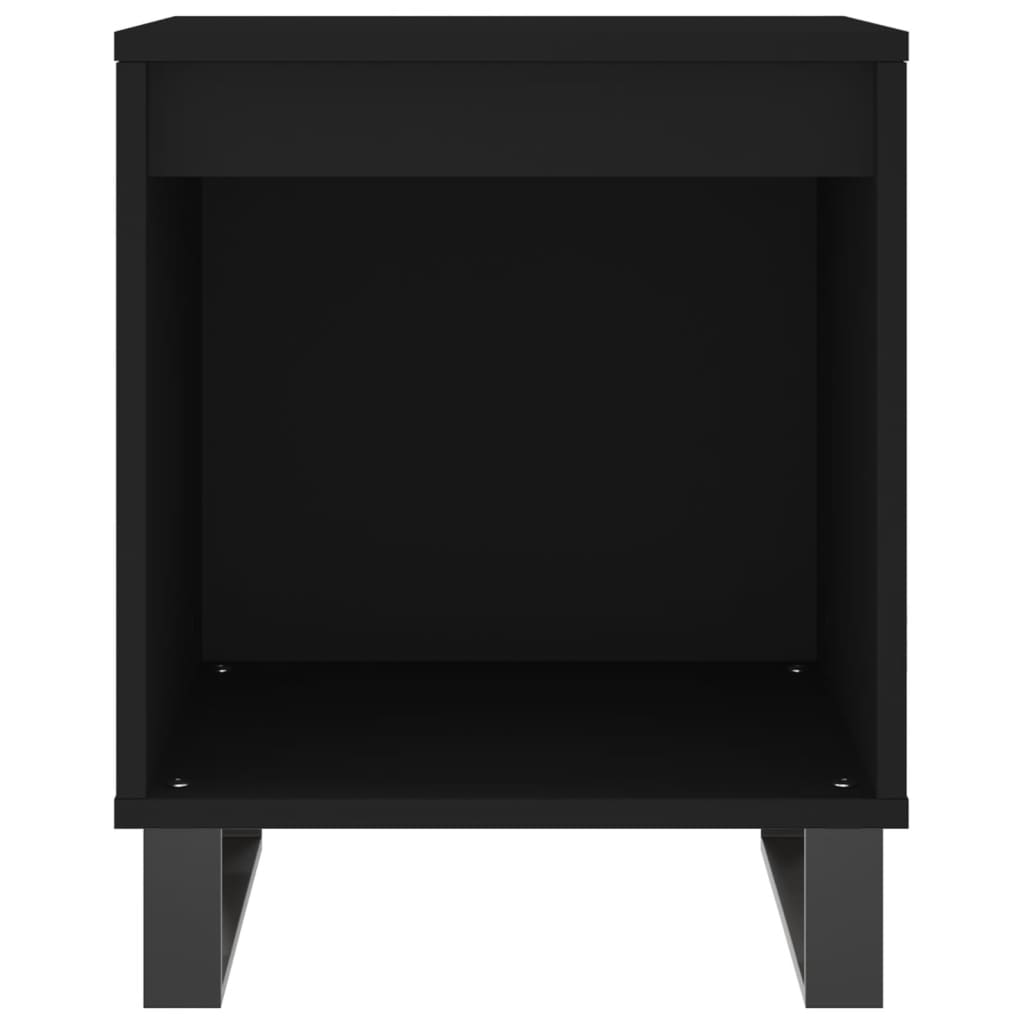 vidaXL Mesitas de noche 2 uds madera de ingeniería negro 40x35x50 cm