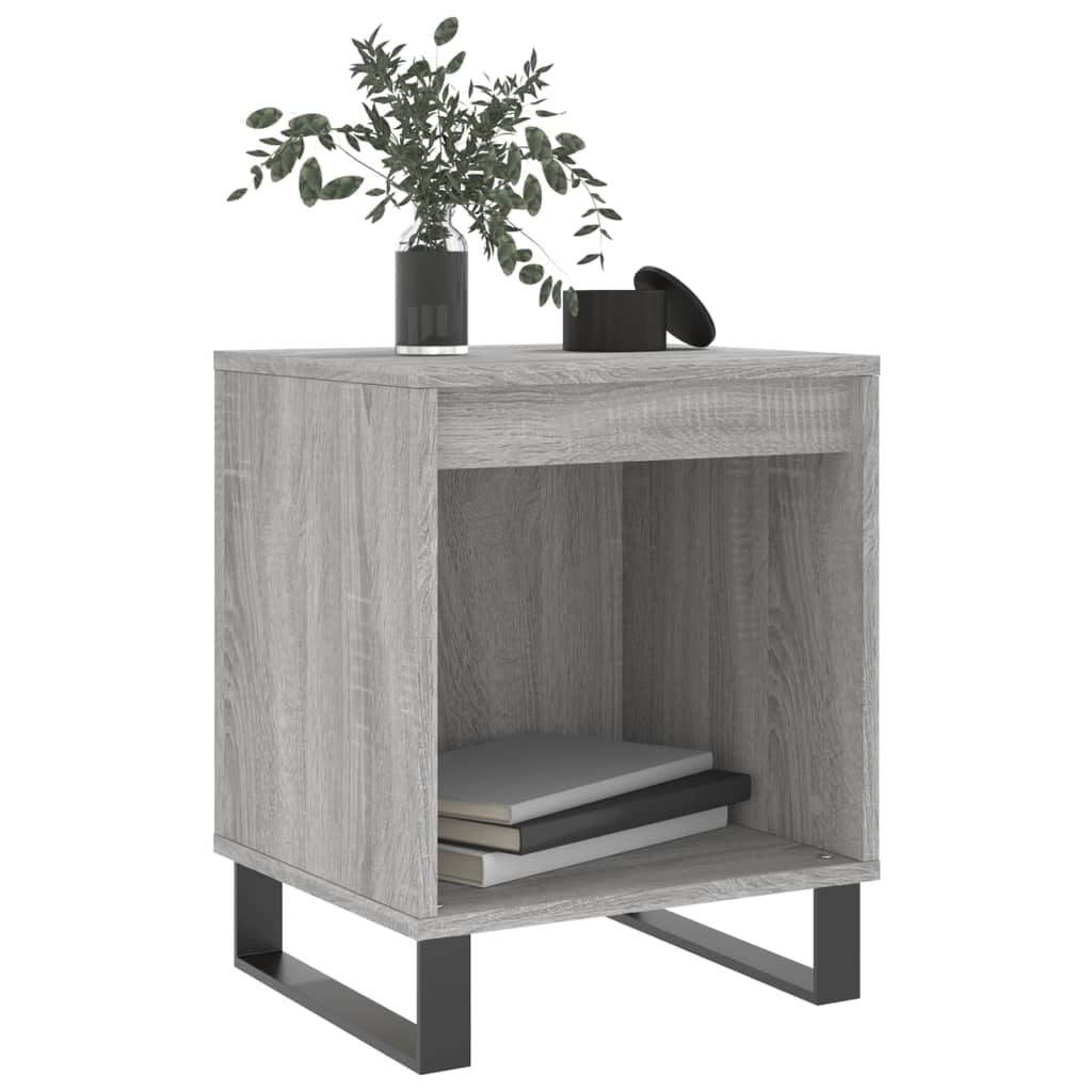 vidaXL Mesita de noche 2 uds madera ingeniería gris Sonoma 40x35x50 cm