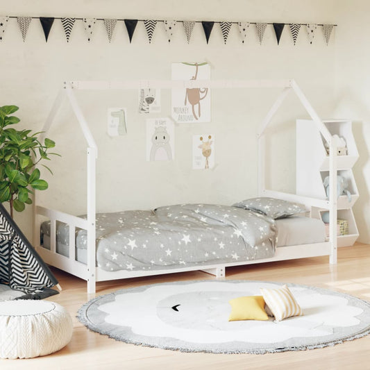 vidaXL Estructura de cama para niños madera de pino blanco 90x200 cm