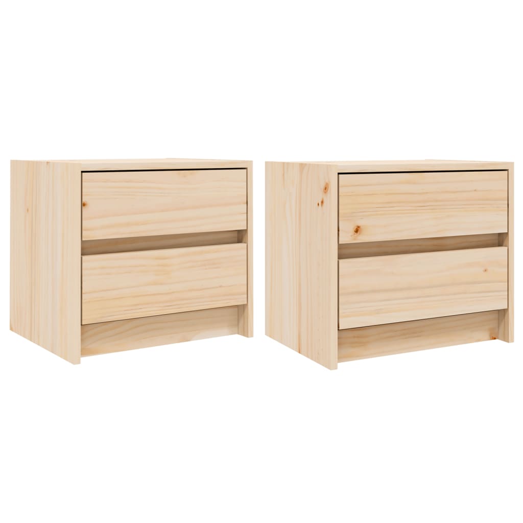 vidaXL Mesitas de noche 2 uds madera maciza de pino 40x31x35,5 cm