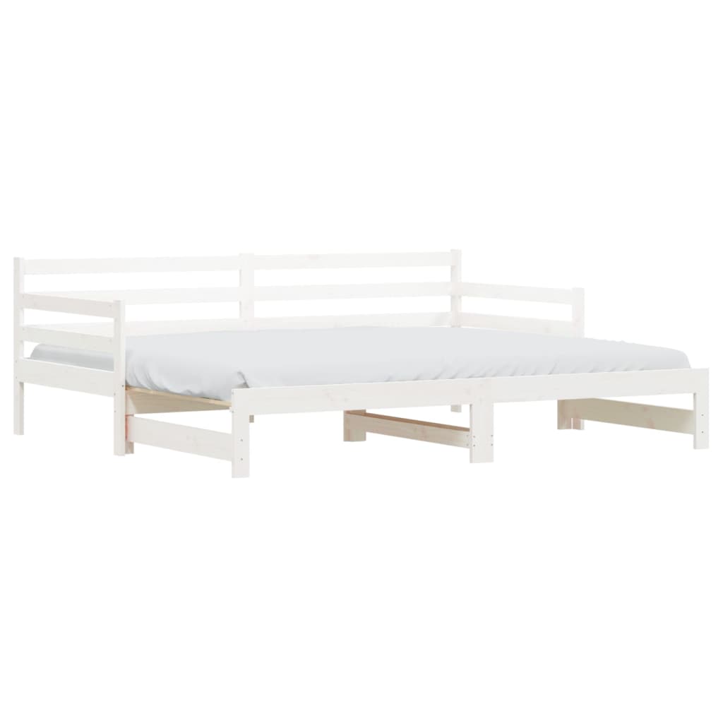 vidaXL Sofá cama nido madera maciza de pino blanco 90x200 cm