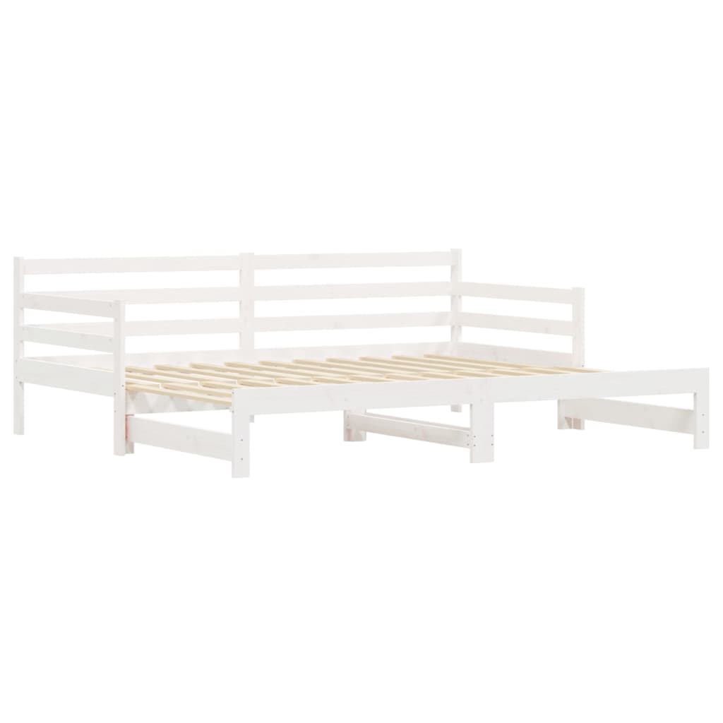 vidaXL Sofá cama nido madera maciza de pino blanco 90x200 cm