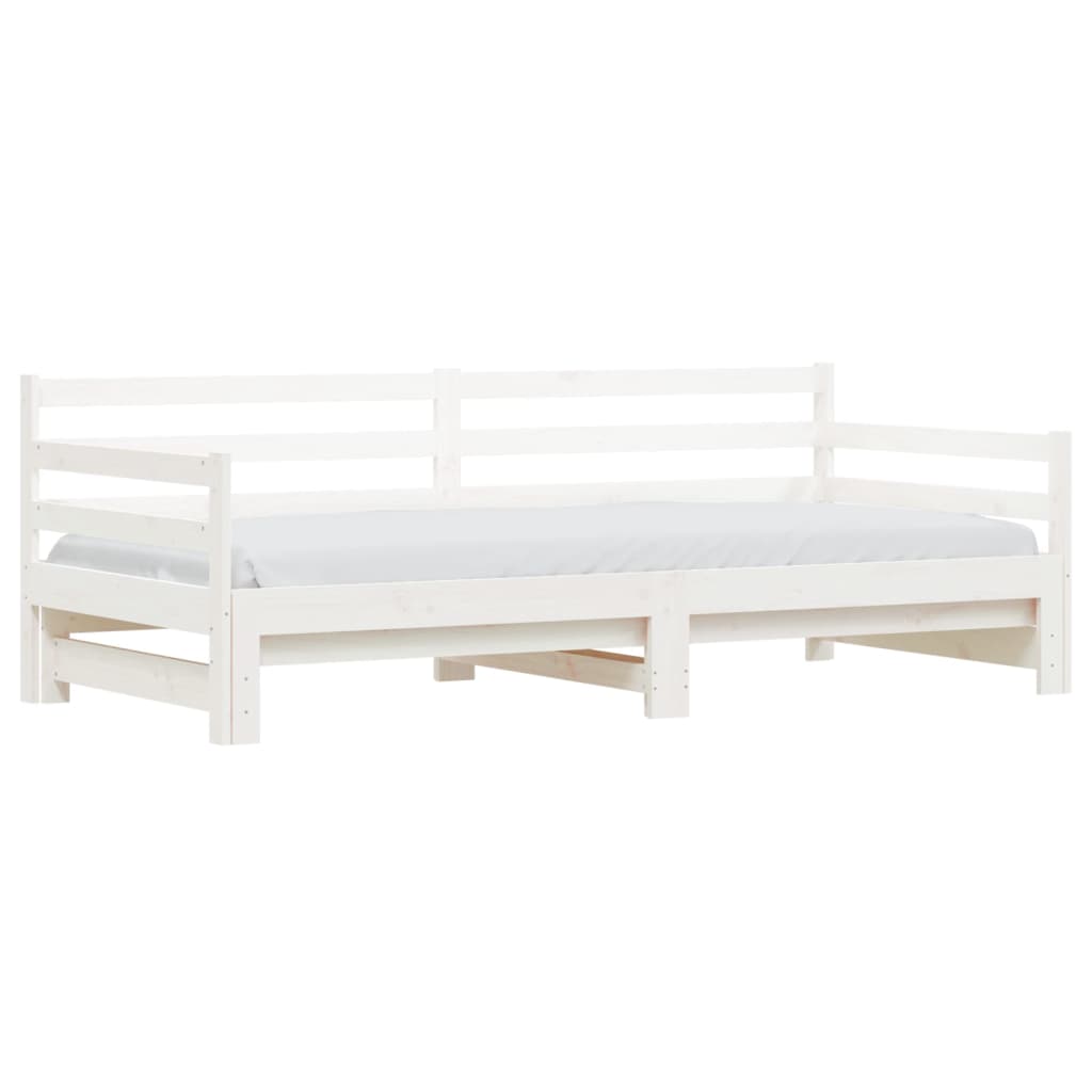 vidaXL Sofá cama nido madera maciza de pino blanco 90x200 cm