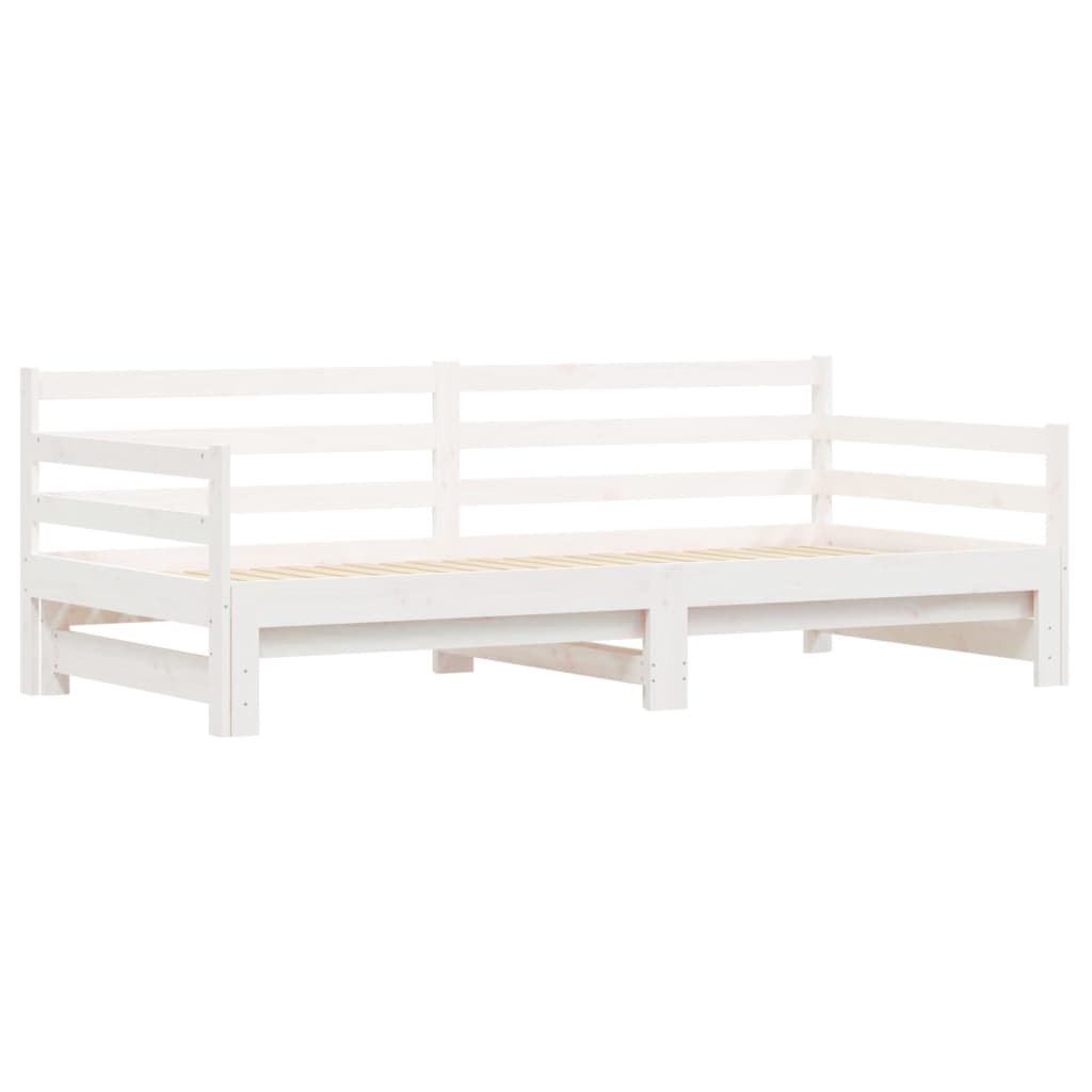 vidaXL Sofá cama nido madera maciza de pino blanco 90x200 cm