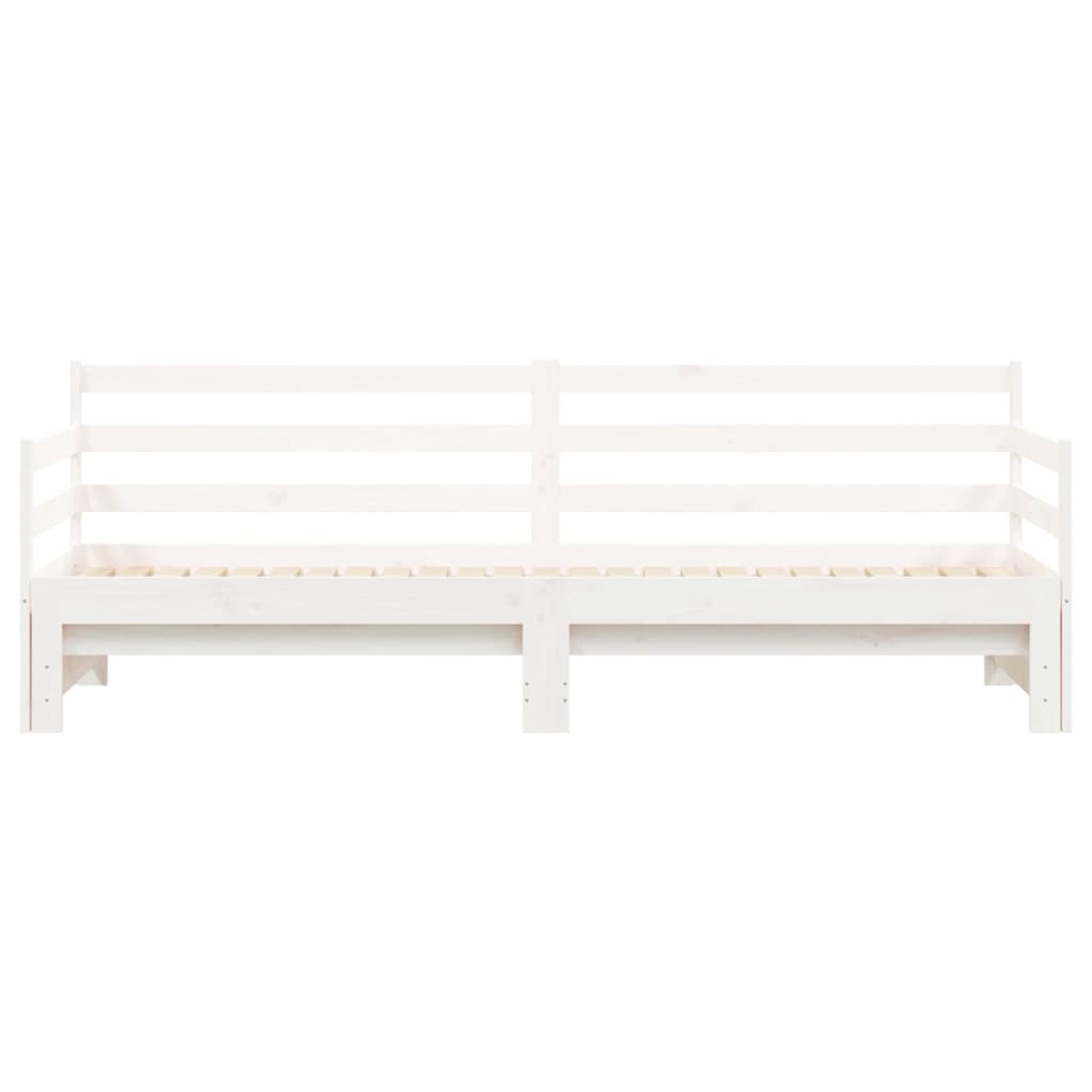 vidaXL Sofá cama nido madera maciza de pino blanco 90x200 cm