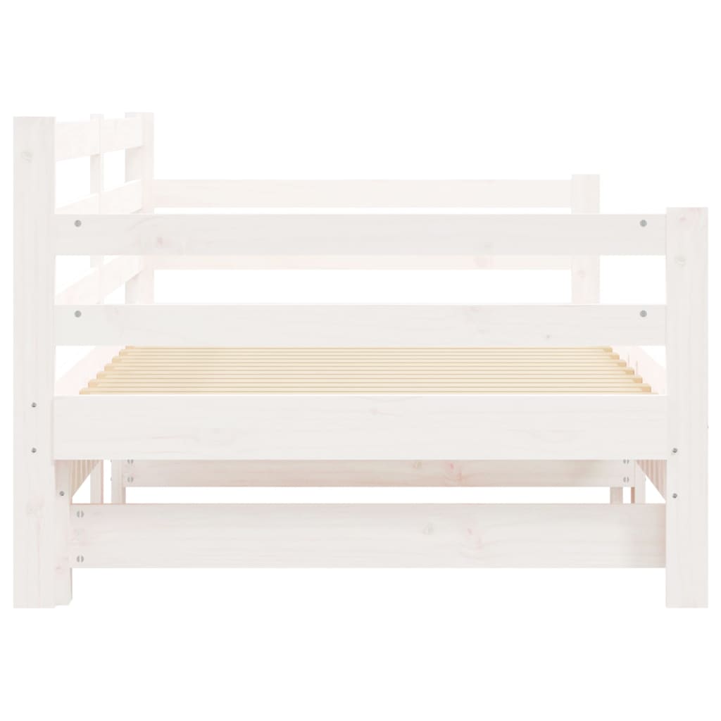 vidaXL Sofá cama nido madera maciza de pino blanco 90x200 cm