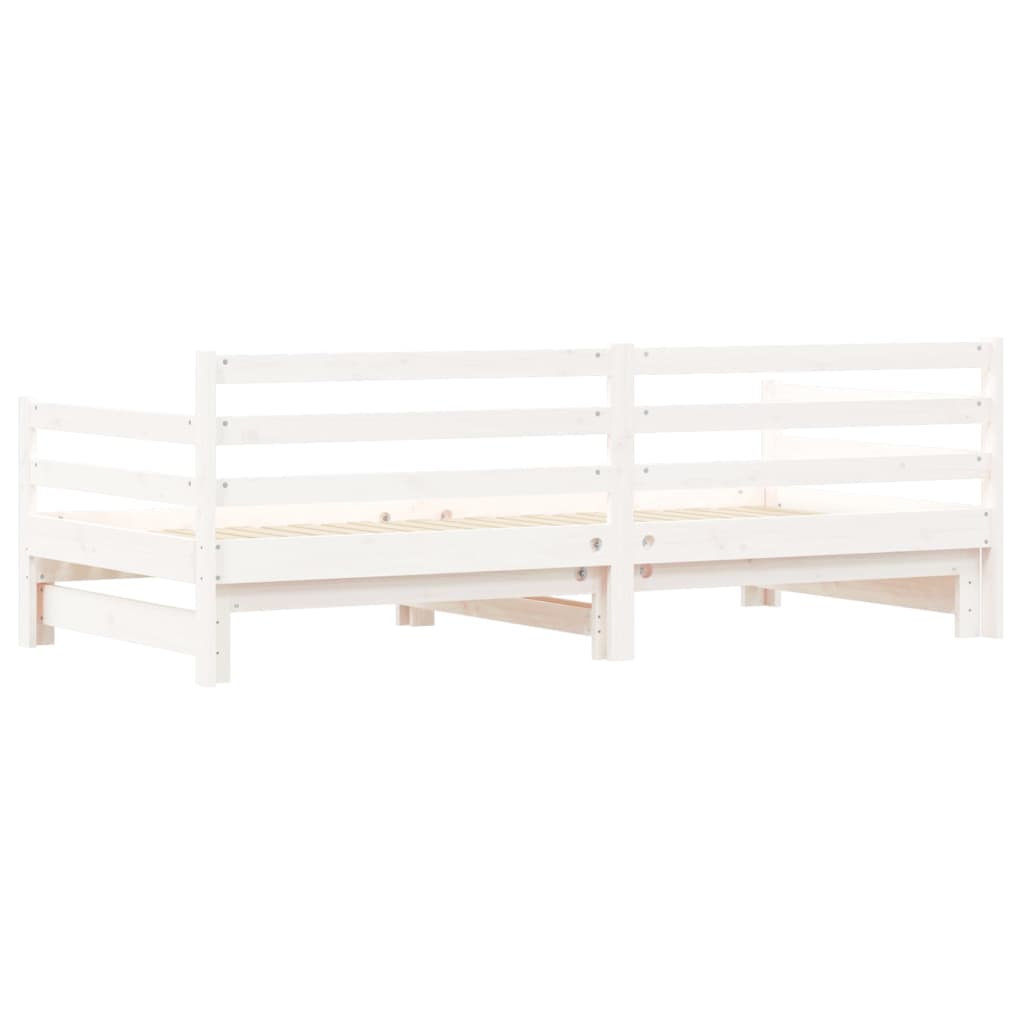 vidaXL Sofá cama nido madera maciza de pino blanco 90x200 cm