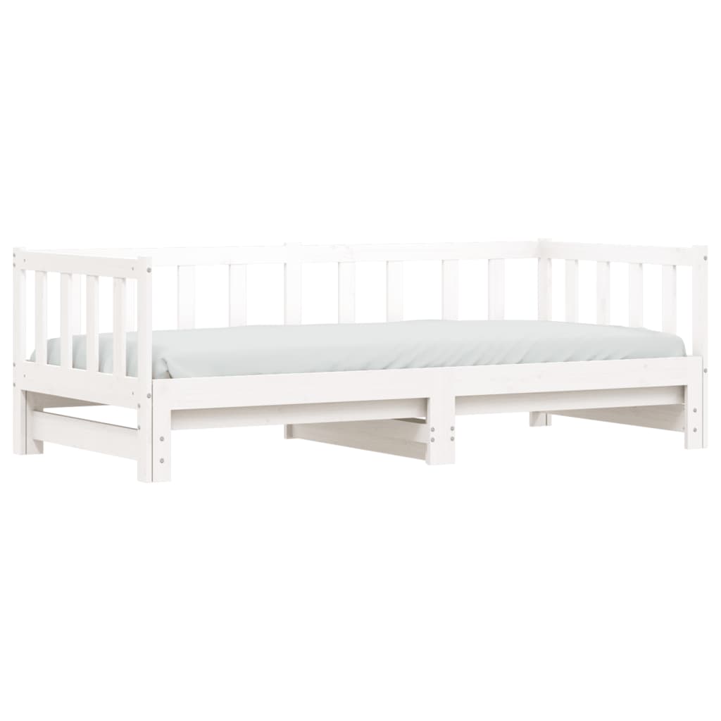 vidaXL Sofá cama nido madera maciza de pino blanco 90x200 cm