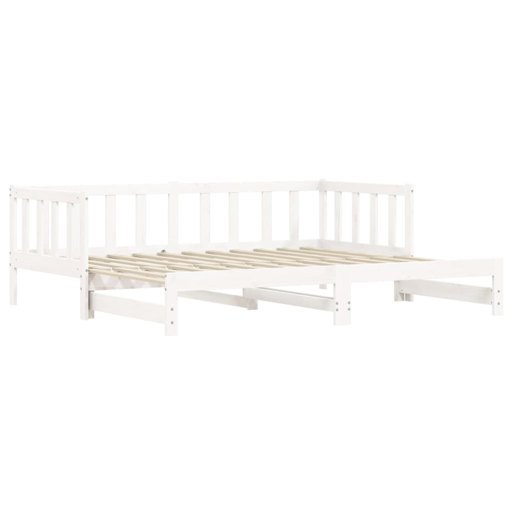 vidaXL Sofá cama nido madera maciza de pino blanco 90x200 cm