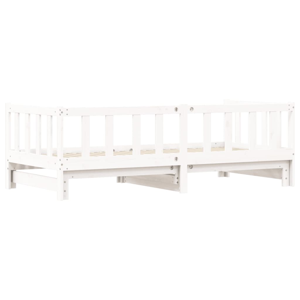 vidaXL Sofá cama nido madera maciza de pino blanco 90x200 cm