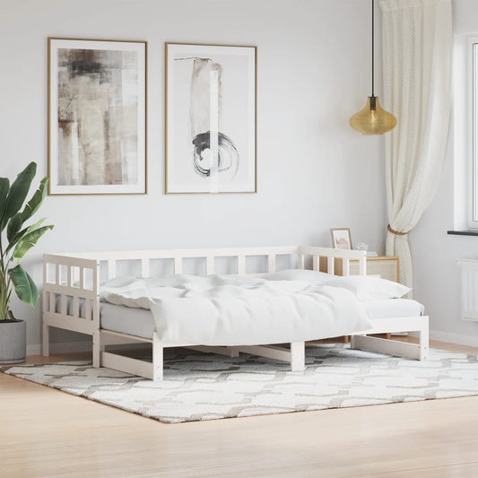 vidaXL Sofá cama nido madera maciza de pino blanco 80x200 cm