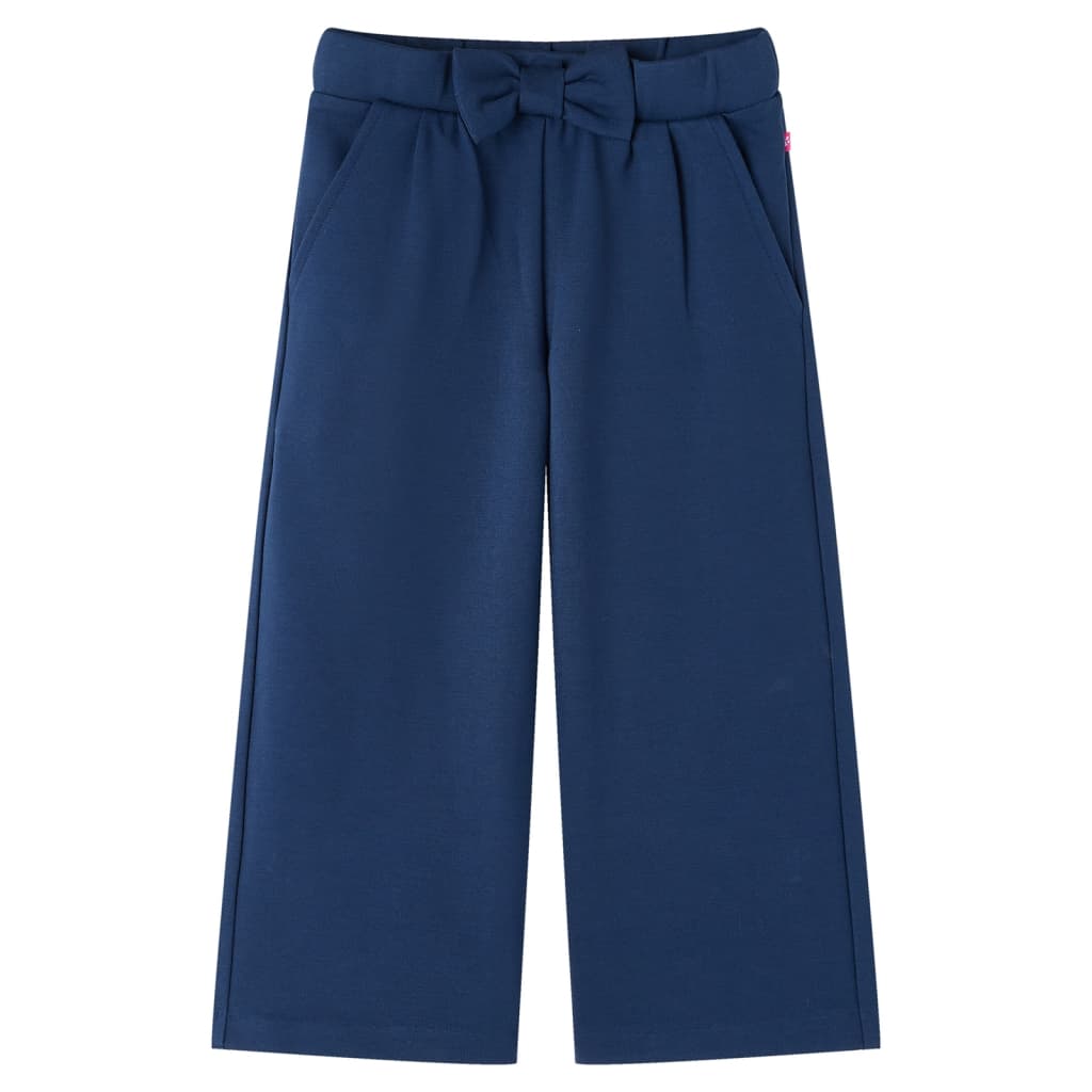 Pantalón infantil con perneras anchas azul marino 104