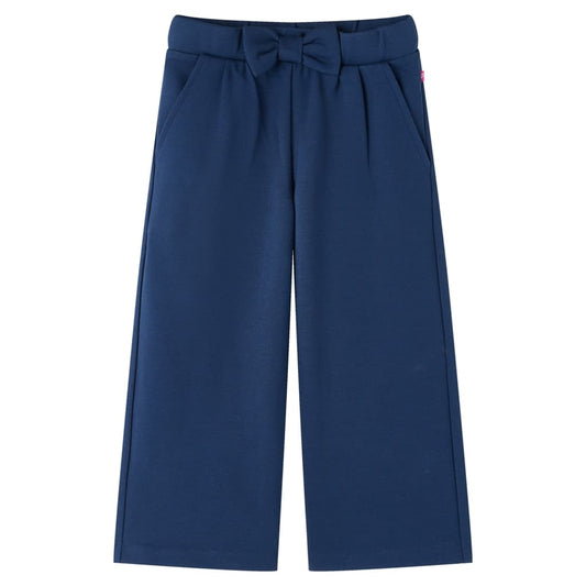 Pantalón infantil con perneras anchas azul marino 104