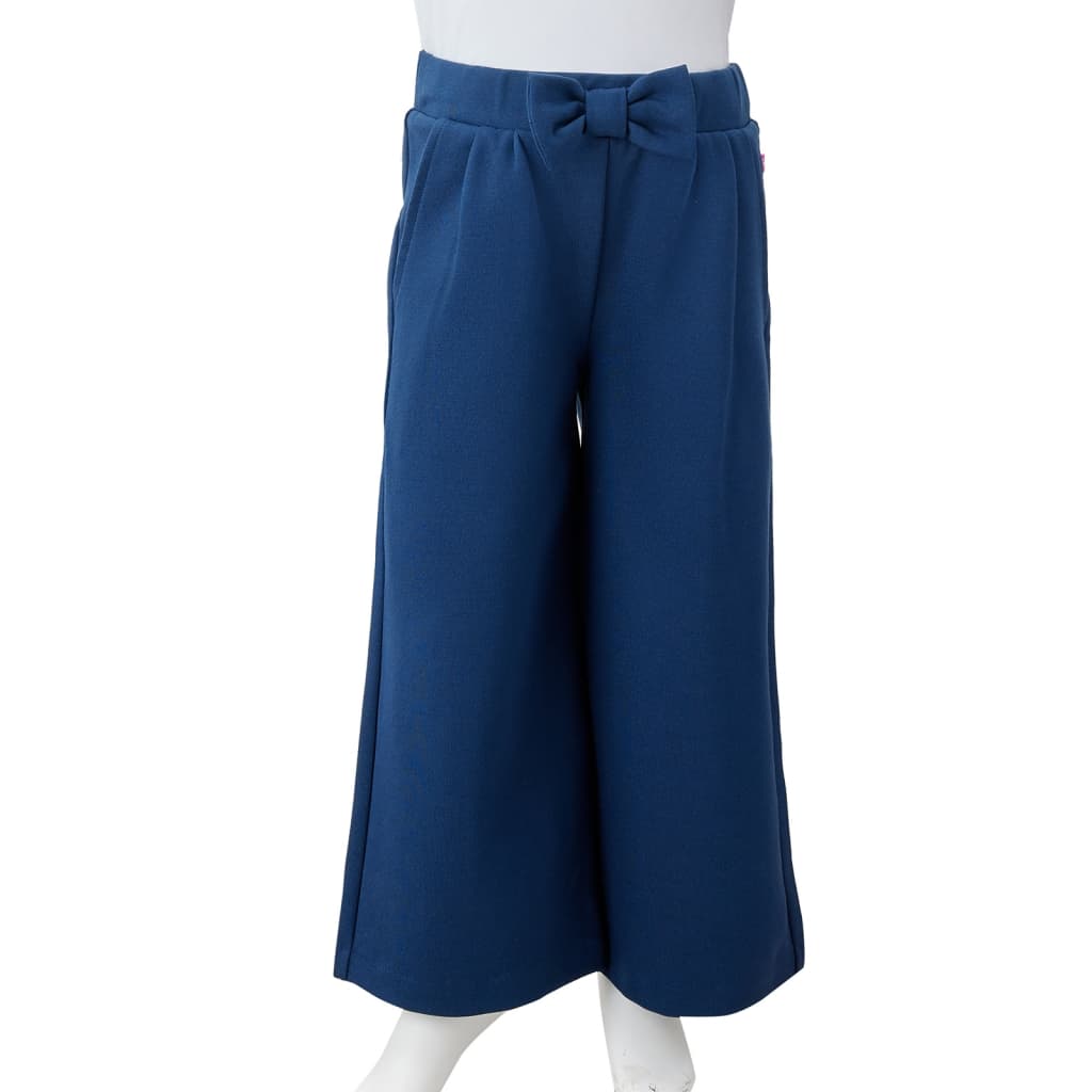 Pantalón infantil con perneras anchas azul marino 104