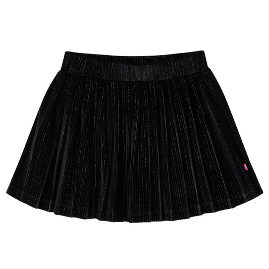 Falda plisada infantil lúrex negro 128