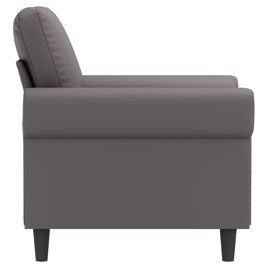 vidaXL Sillón cuero sintético gris 60 cm