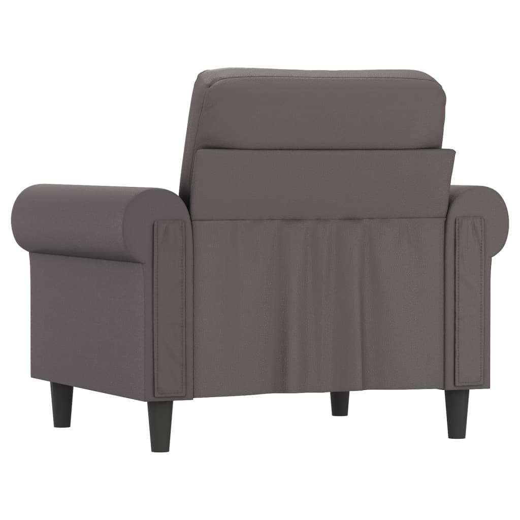 vidaXL Sillón cuero sintético gris 60 cm