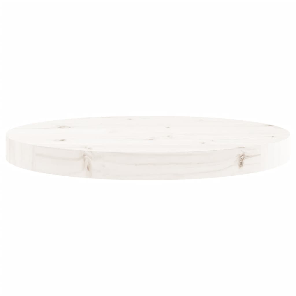 vidaXL Tablero de mesa redondo madera maciza de pino blanco Ø40x3 cm