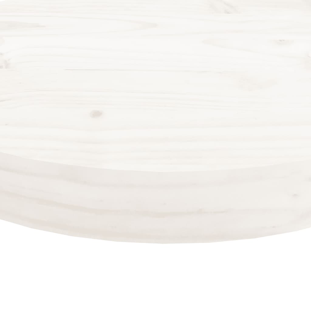 vidaXL Tablero de mesa redondo madera maciza de pino blanco Ø60x3 cm