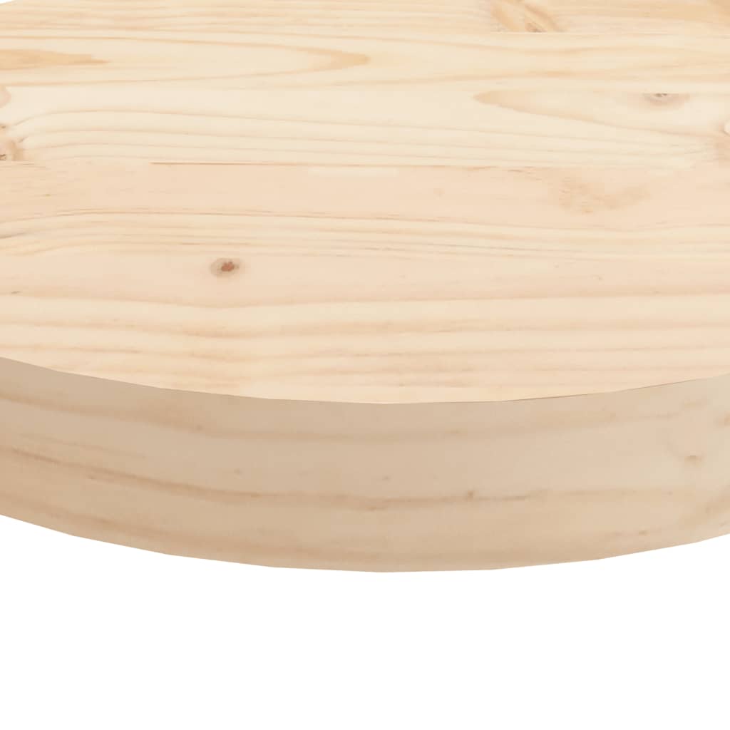 vidaXL Tablero de mesa redondo madera maciza de pino Ø90x3 cm