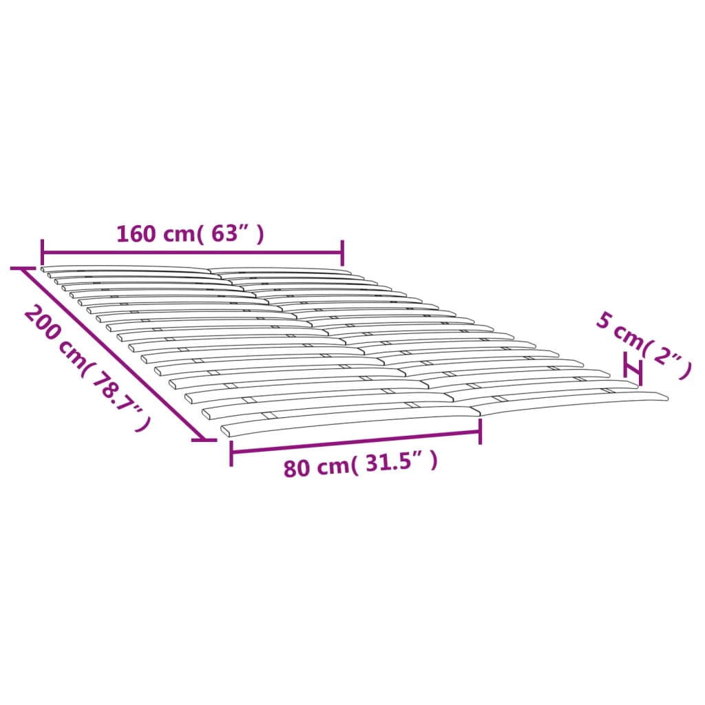 vidaXL Somieres de láminas con 34 lamas 2 unidades 80x200 cm