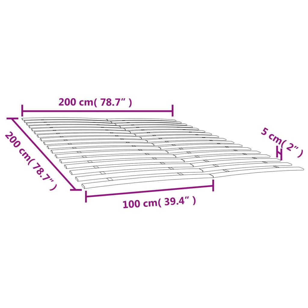 vidaXL Somieres de láminas con 34 lamas 2 unidades 100x200 cm