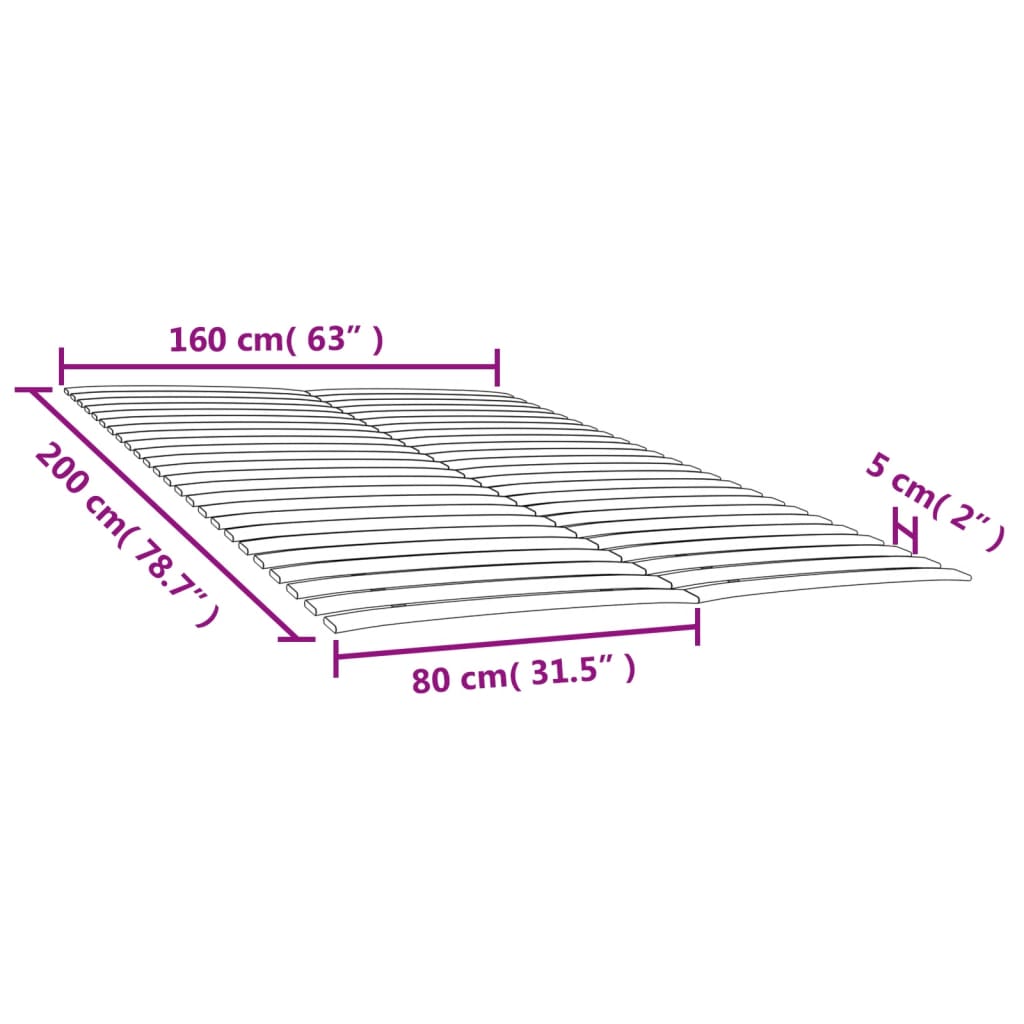 vidaXL Somieres de láminas con 48 lamas 2 unidades 80x200 cm