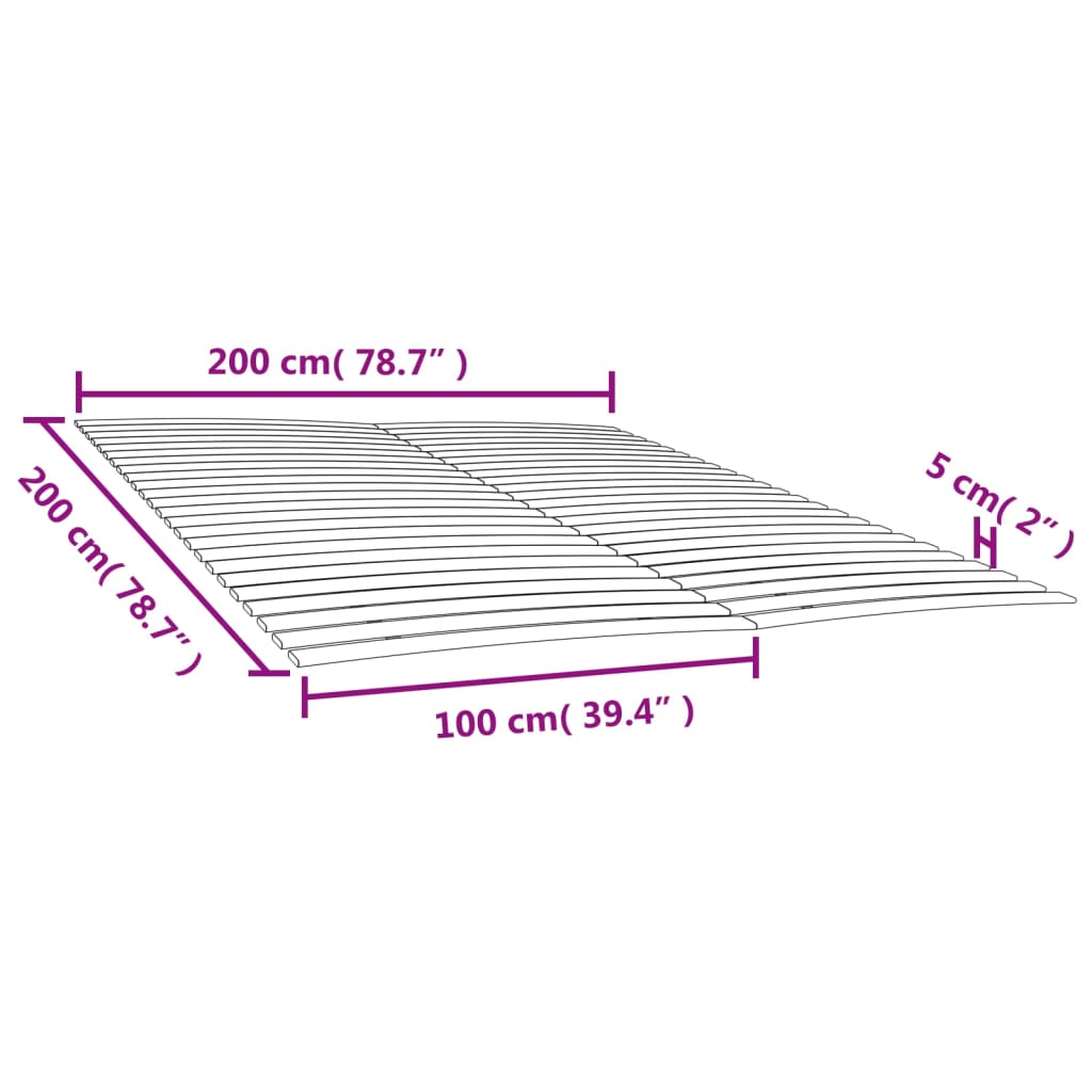 vidaXL Somieres de láminas con 48 lamas 2 unidades 100x200 cm