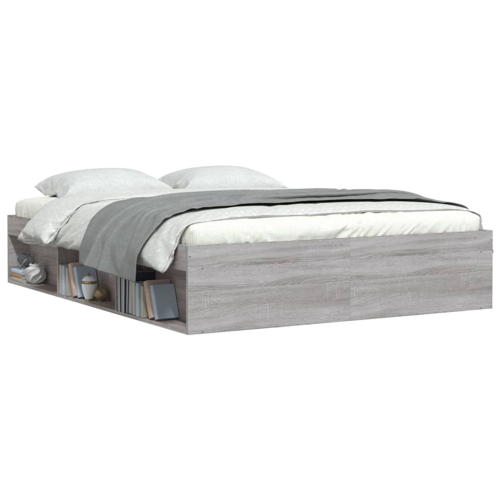 vidaXL Estructura de cama Sonoma gris 140x200 cm