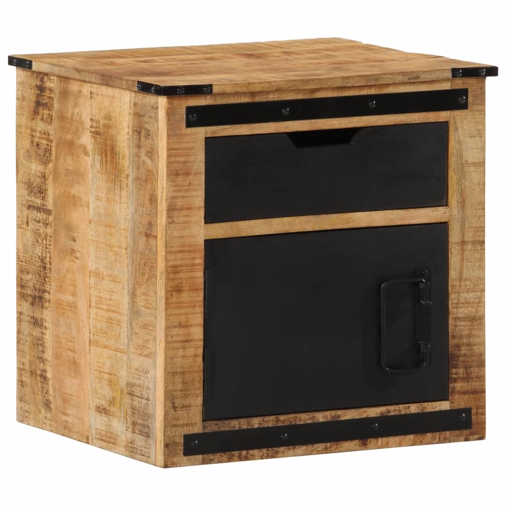 vidaXL Mesita de noche madera maciza de mango 40x40x45 cm