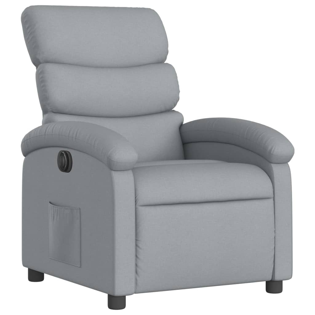 vidaXL Sillón reclinable eléctrico tela gris claro