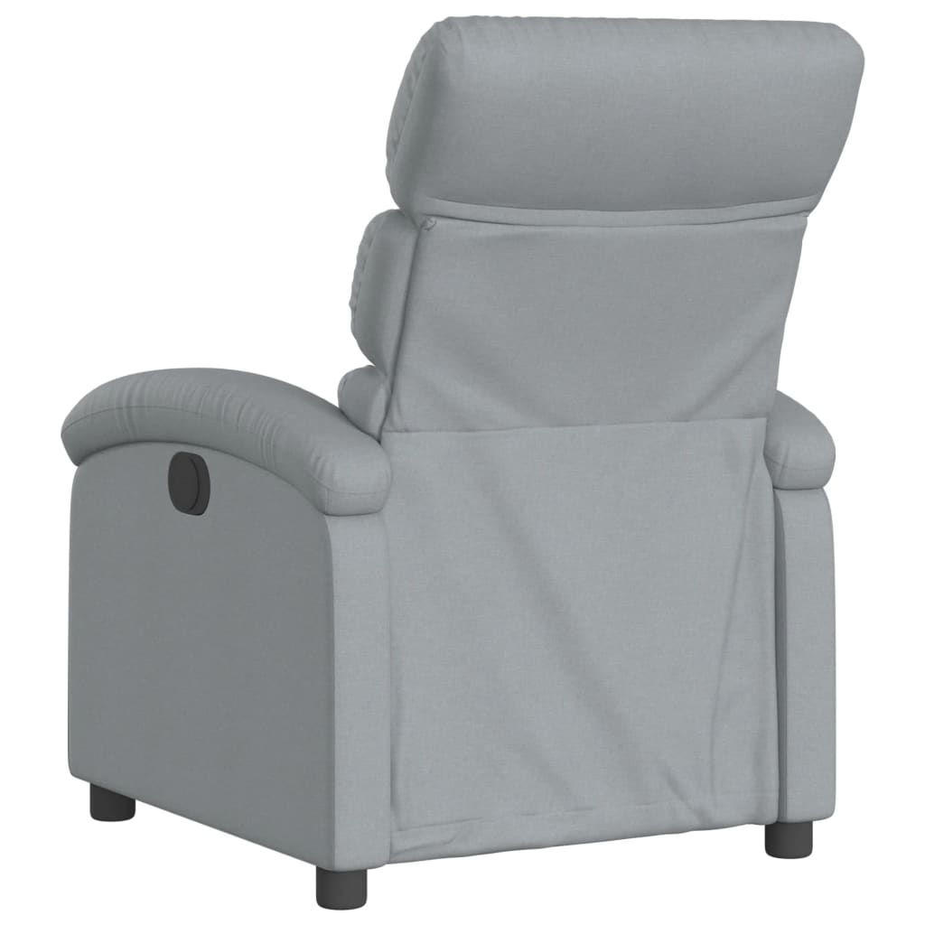 vidaXL Sillón reclinable eléctrico tela gris claro