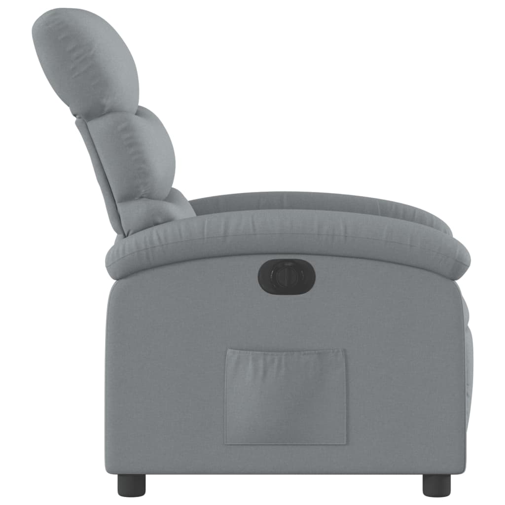 vidaXL Sillón reclinable eléctrico tela gris claro