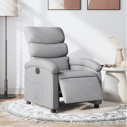 vidaXL Sillón reclinable eléctrico tela gris claro