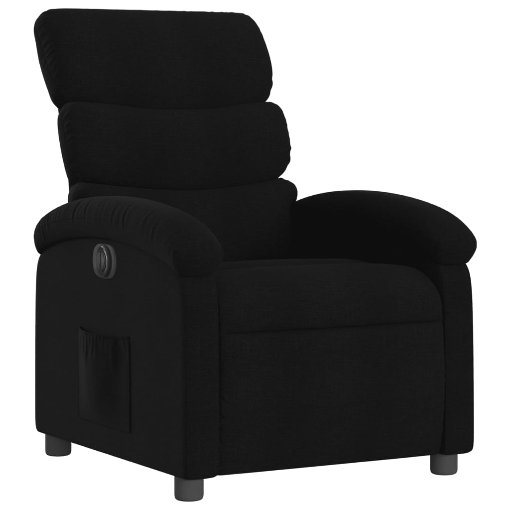 vidaXL Sillón reclinable eléctrico de tela negro