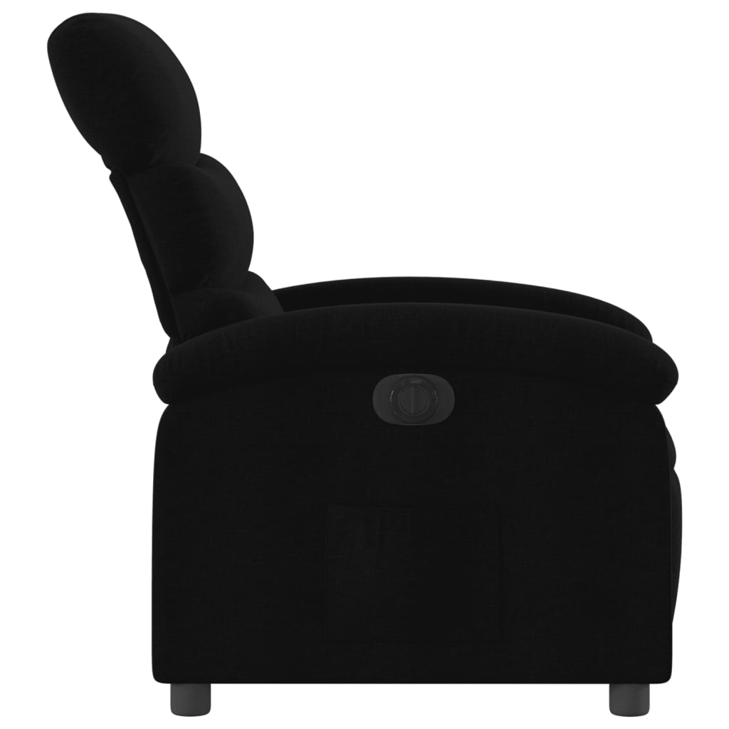 vidaXL Sillón reclinable eléctrico de tela negro