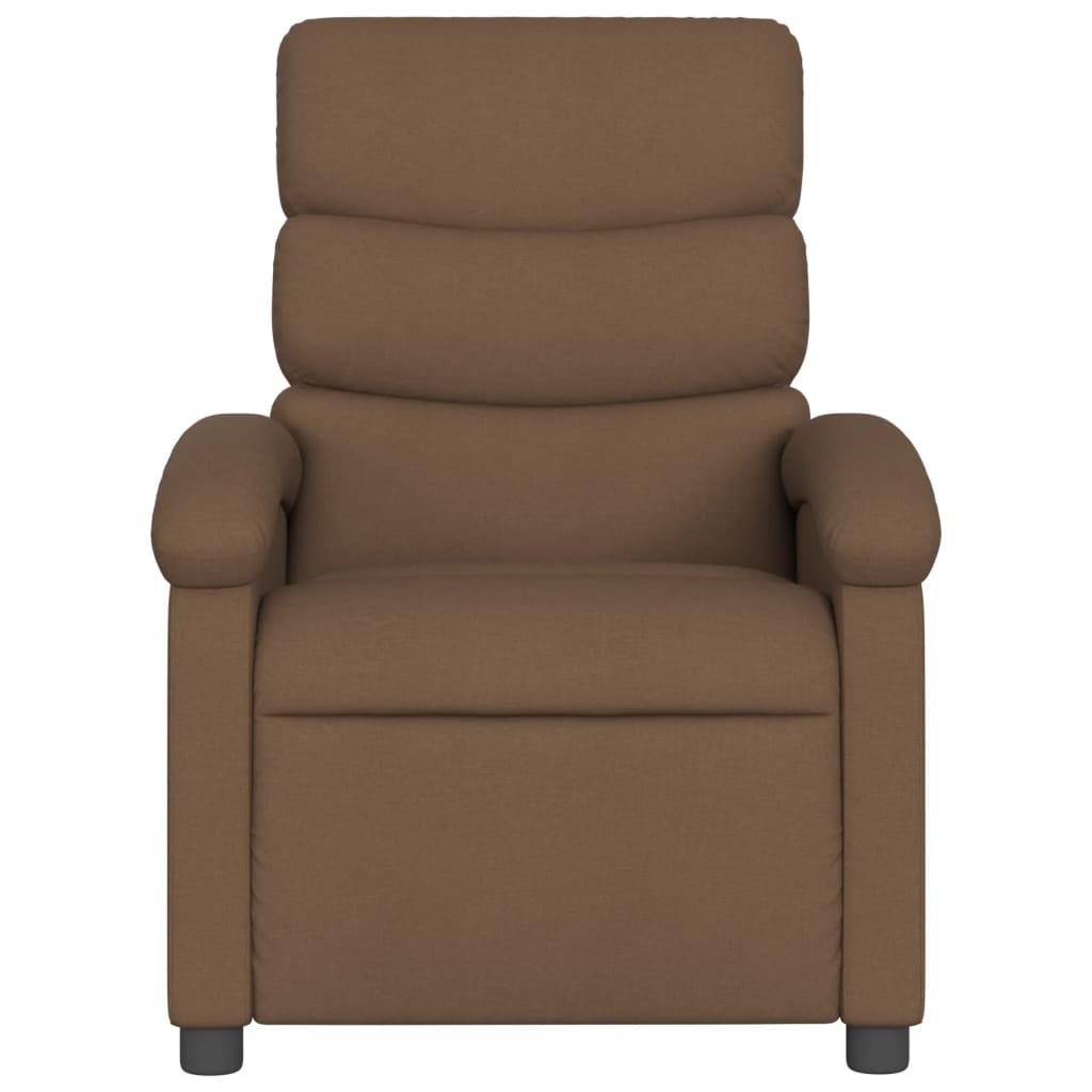 vidaXL Sillón reclinable eléctrico de tela marrón