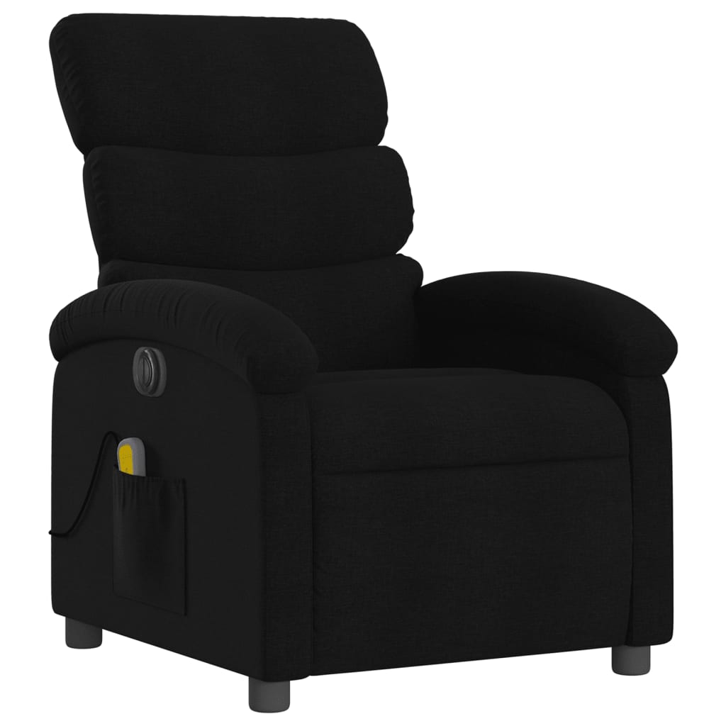 vidaXL Sillón reclinable de masaje eléctrico tela negro