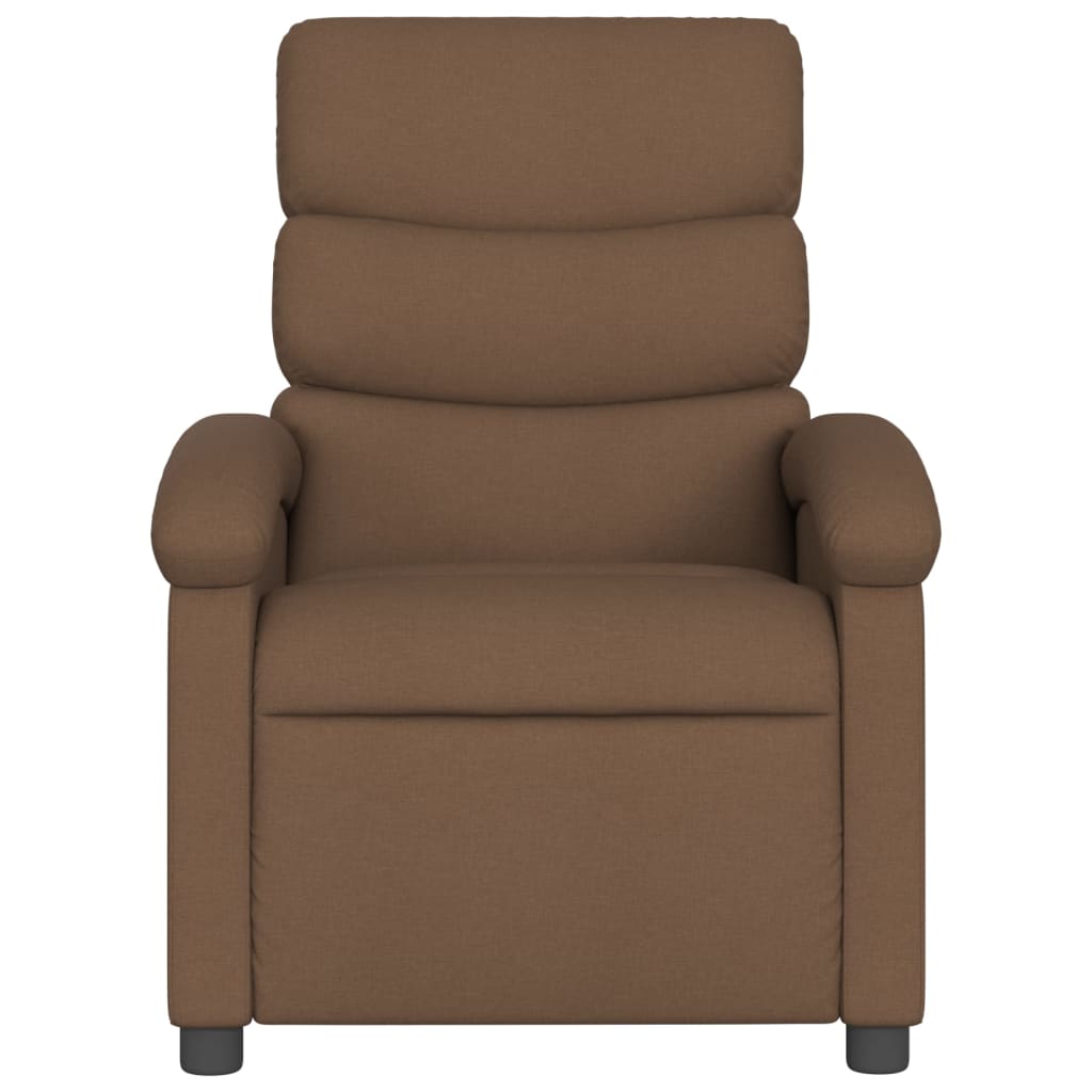 vidaXL Sillón reclinable de masaje eléctrico tela marrón