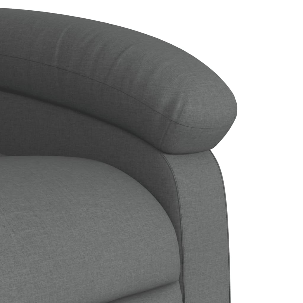 vidaXL Sillón reclinable elevable de tela gris oscuro