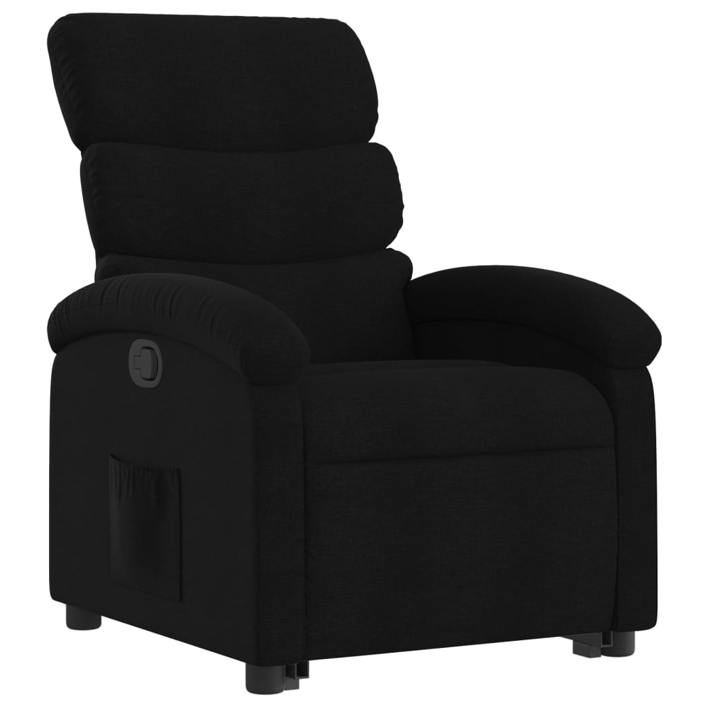 vidaXL Sillón reclinable elevable tela negro