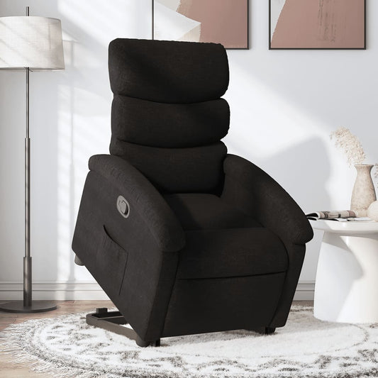 vidaXL Sillón reclinable elevable tela negro