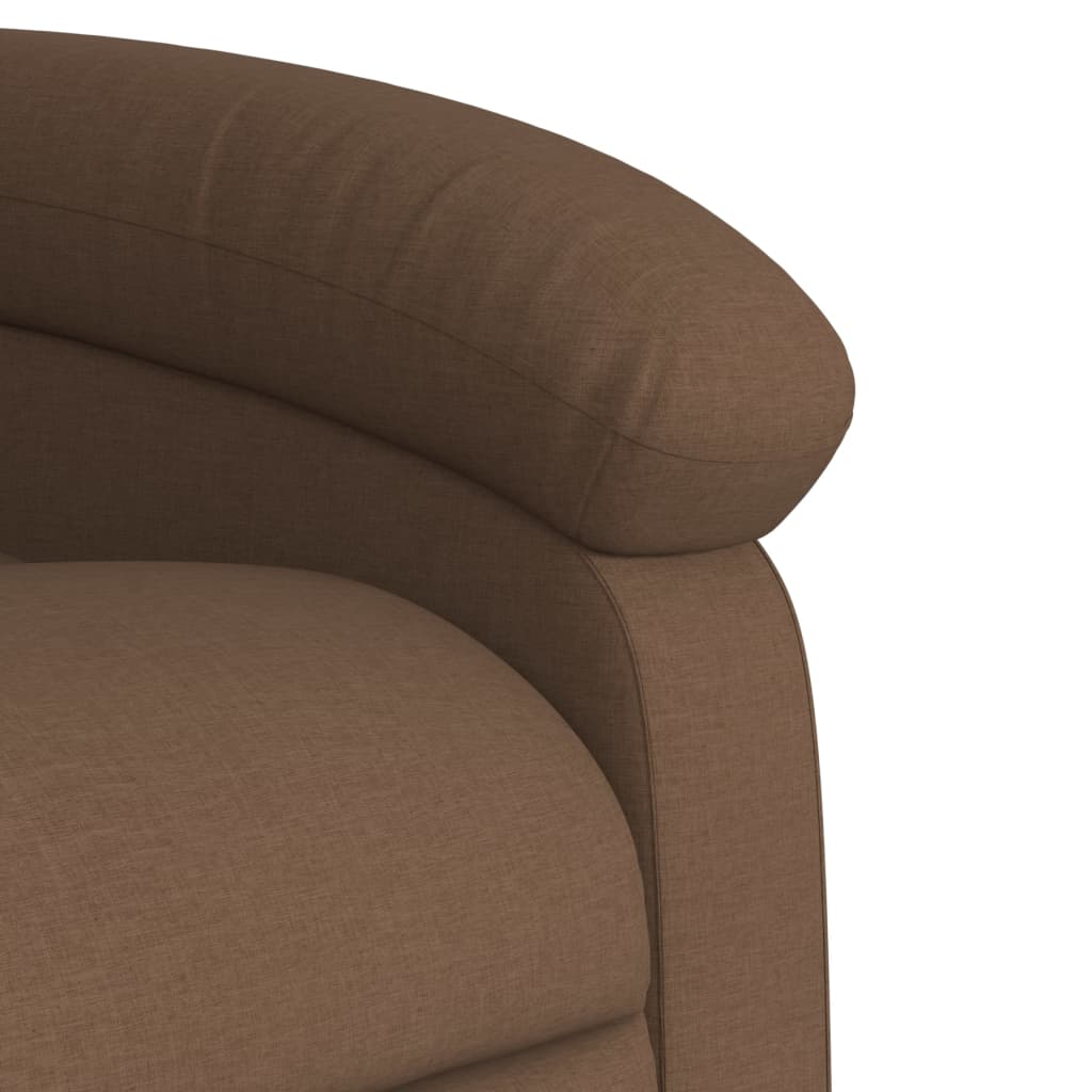 vidaXL Sillón reclinable elevable de tela marrón