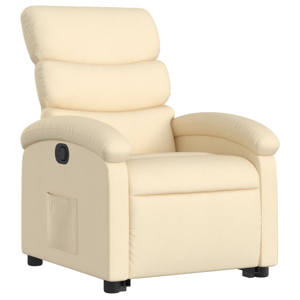 vidaXL Sillón reclinable elevable de tela color crema