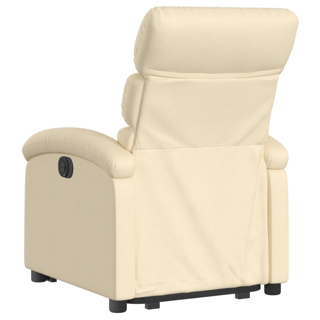 vidaXL Sillón reclinable elevable de tela color crema