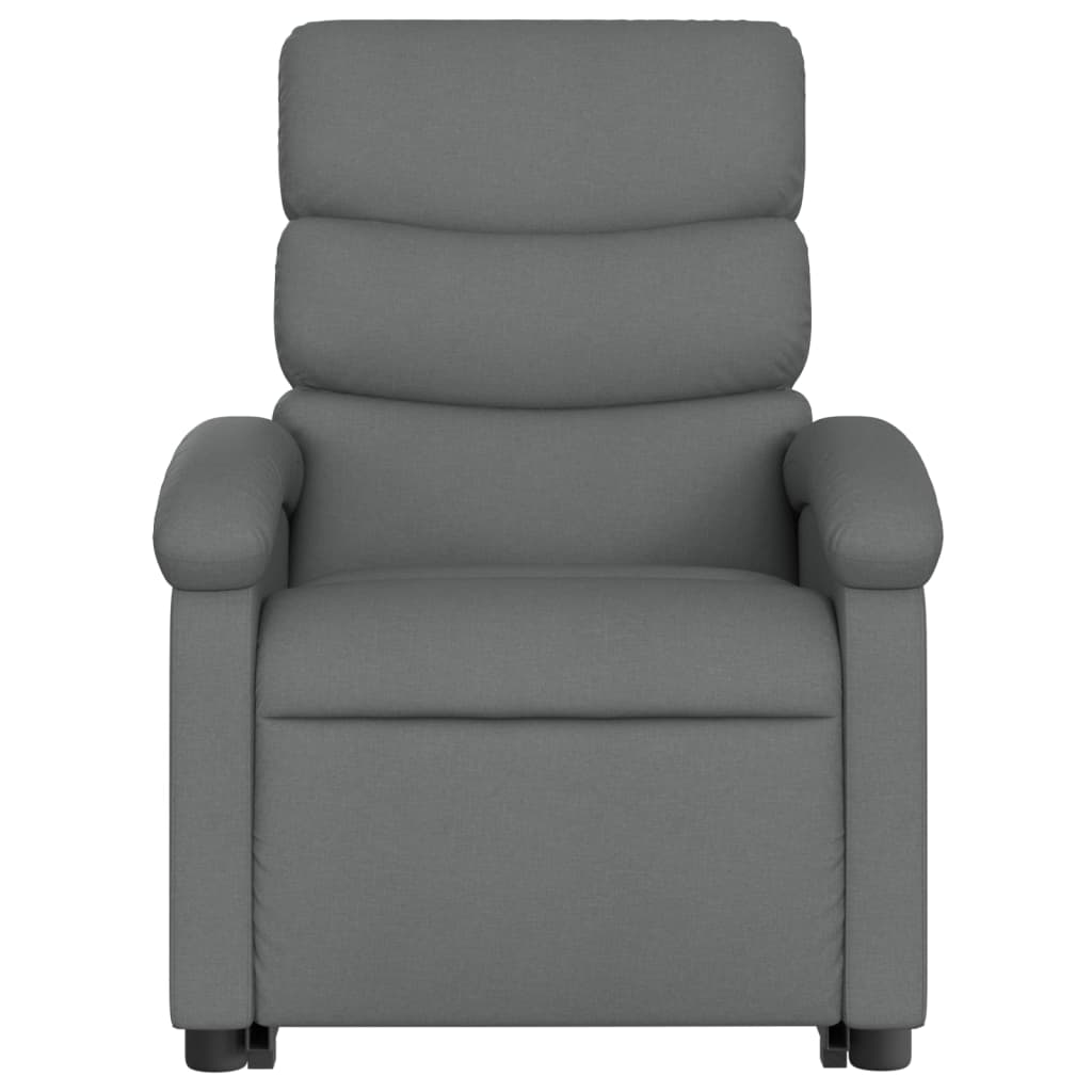 vidaXL Sillón eléctrico reclinable elevable de tela gris oscuro