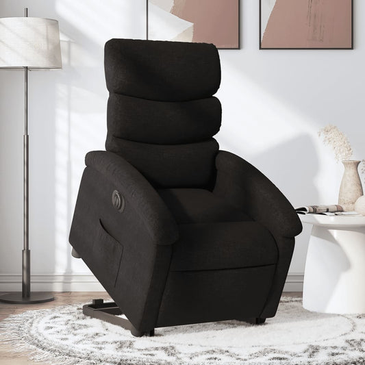 vidaXL Sillón eléctrico reclinable elevable de tela negro