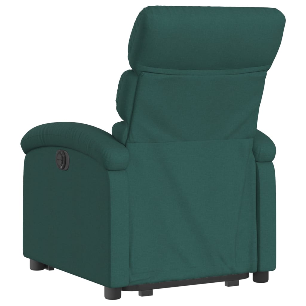 vidaXL Sillón eléctrico reclinable elevable de tela verde oscuro