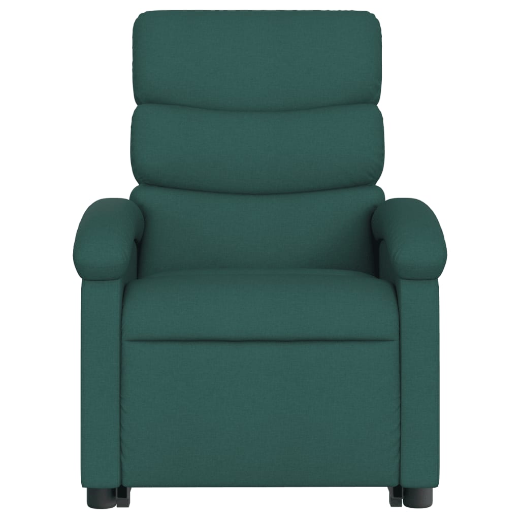 vidaXL Sillón eléctrico reclinable elevable de tela verde oscuro