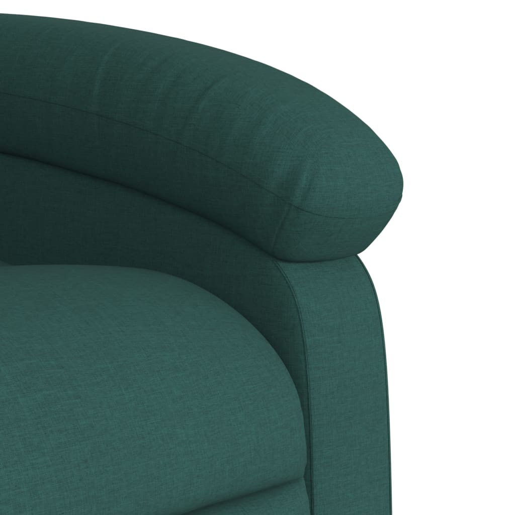 vidaXL Sillón eléctrico reclinable elevable de tela verde oscuro